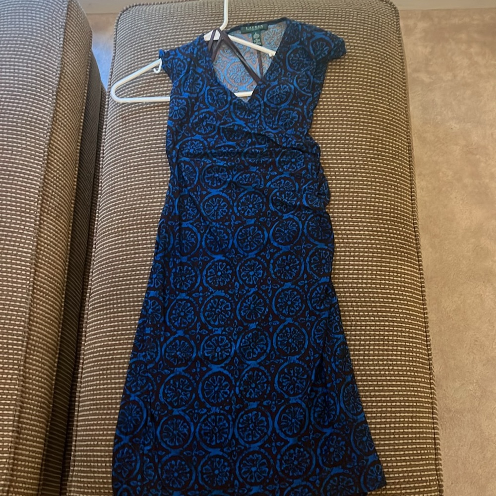 Lauren Ralph Lauren Blue Bodycon Cocktail Dress size 2